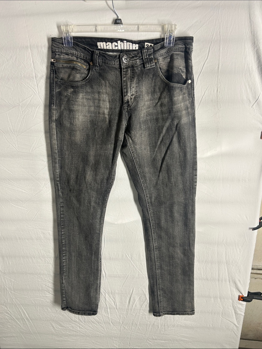 Machine Slim Skinny Jeans in Black Washed Denim